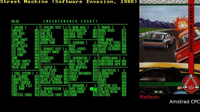 [Amstrad]  Street Machine all clear