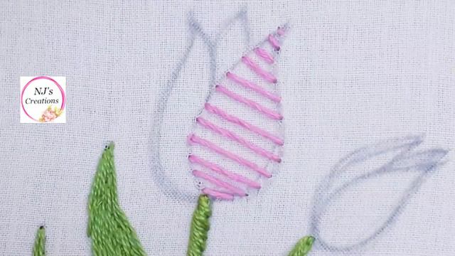 90- Hand embroidery | Tulip flower embroidery | Hand embroidery tulip flower смотреть онлайн