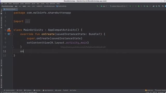 kotlin android how to add/create/make share button in toolbar share app to other in android studio.