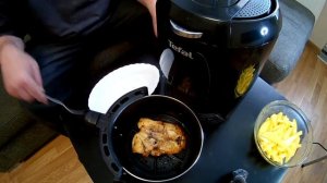 TEFAL Easy Fry Compact 1.6 L health fryer unboxing and test распаковка готовлю курица картошка