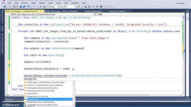 VB.Net - Retrieve Images From SQL DataBase Into DataGridView In Visual Basic .Net [with source code смотреть онлайн