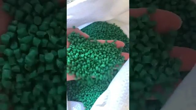 green recycled HDPE granules