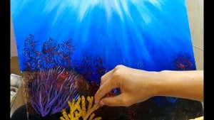 Мастер-класс по живописи "Подводный мир" краткая версия