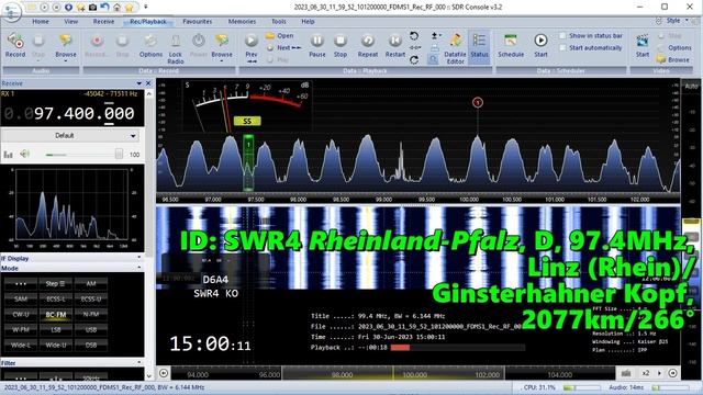 30.06.2023 12:00UTC, [Es], SWR4 Rheinland-Pfalz, Германия, 97.4МГц, 2077км