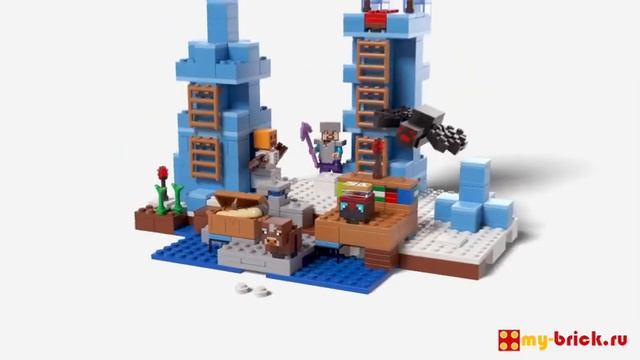 Lepin 18025 Cubeworld "Ледяные шипы" (аналог LEGO Minecraft 21131) смотреть онлайн