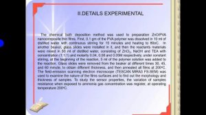 Preparation of ZnO⧸PVA Nanocomposite Thin Films for Ammonia Gas Sensing