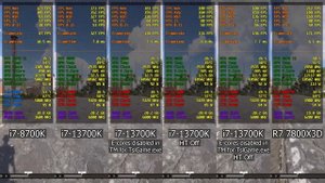 Тест процессоров 7800X3D, 13700K и 8700K в RUST