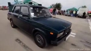 Драг рейсинг на ВАЗ 2107, тазы валят