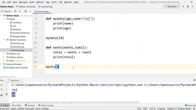 Python Functions | Default Parameter | Return Keyword | #17 Python Tamil Tutorial for Beginners