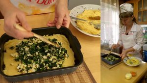 Запеканка, картофельная с зеленым луком и яйцом - простой рецепт.