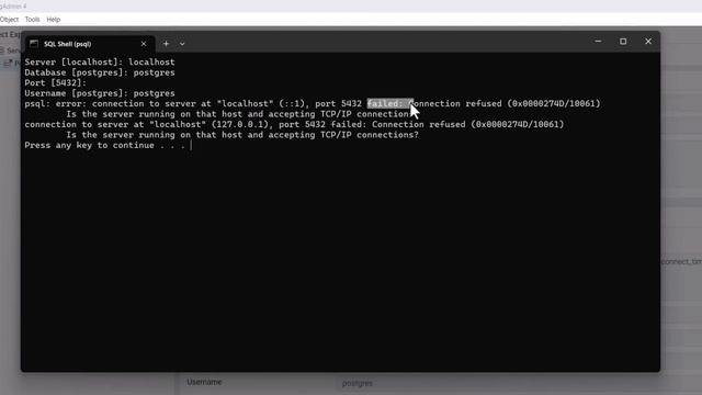 #fixbug  Connection timeout in POSTGRESQL with pgAdmin 4, Windows 11 #postgresql #connectionerror