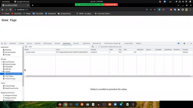 create and delete HTTP cookie using Gorilla/session || Golang Web Development Live Class Bangla