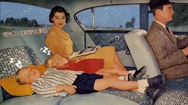 Oldies playing in the car and it's raining | Dreamscape (road trip w/ cars passing) 3 HOURS ASMR смотреть онлайн