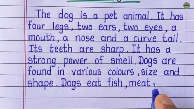 Essay On The Dog॥ Essay On Dog In English Writing॥ Dog Essay in English Handwriting смотреть онлайн