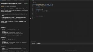 Leetcode 880  Decoded String at Index - c