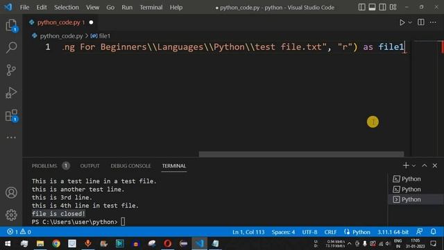 Python Tutorial #34 - with open Syntax to Read File in Python (File Handling)