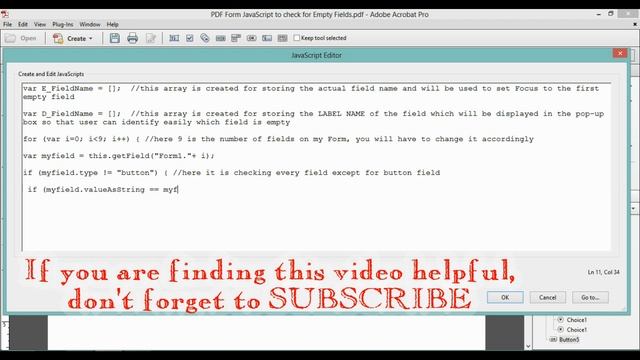 PDF Form JavaScript to check for Empty Fields | PDF Form validation for Empty Fields смотреть онлайн