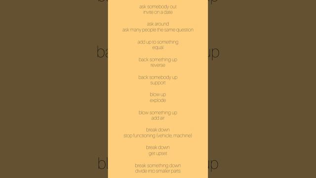 Фразовые Глаголы 1 Phrasal Verbs 1