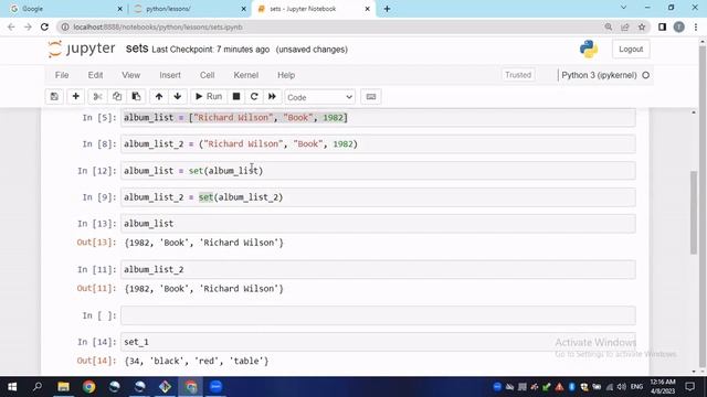 PYTHON LESSON #9 - SETS IN PYTHON