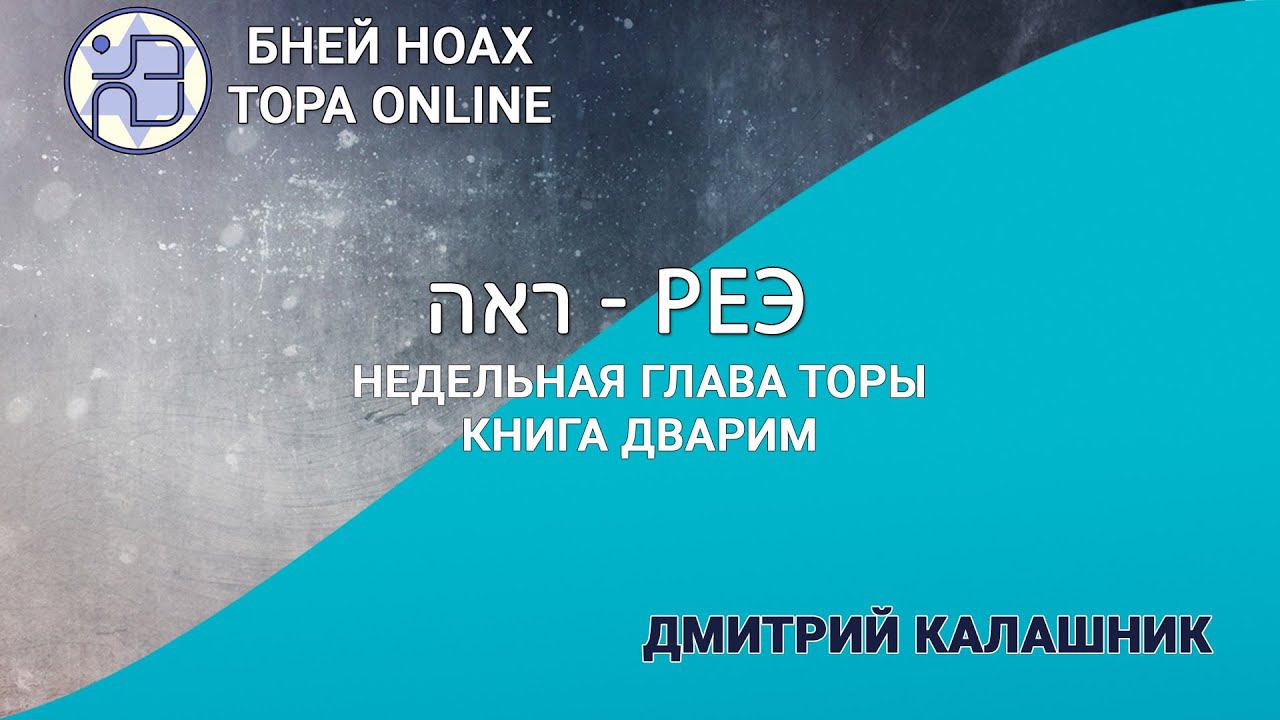 Недельная глава Торы - Парашат а-шавуа - "Реэ" 5784/2024. Дмитрий Калашник
