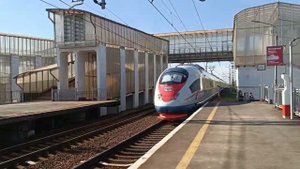 Поезда ЭС2Г "Ласточки" и ЭВС2 "Сапсаны" на станции Алабушево