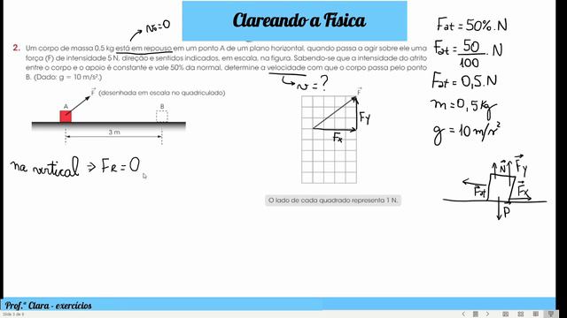 Exercício - Um corpo de massa 0,5 kg está em repouso, em um ponto A de um plano horizontal, quando смотреть онлайн