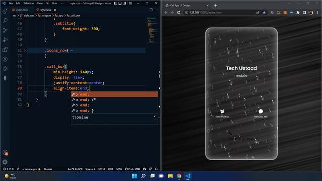 HTML SASS CALL APP UI DESIGN смотреть онлайн
