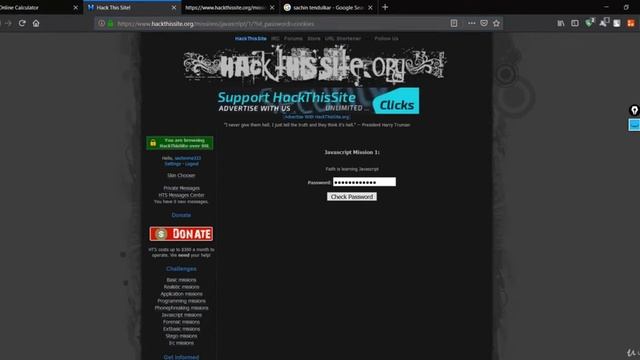 JavaScript Challenge HACK THIS SITE mission 1-3| Hacking With JavaScript | HackVenom
