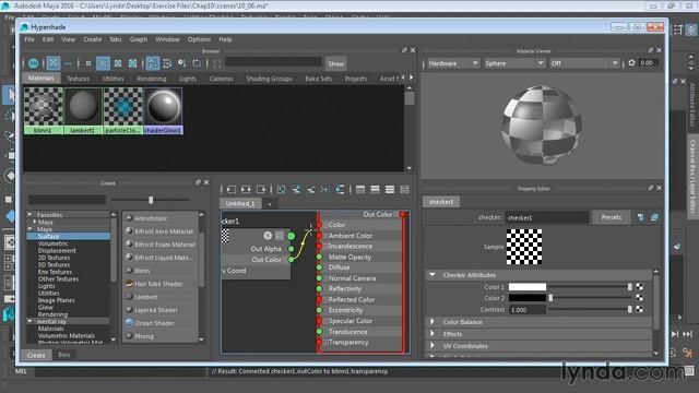 75. Создание материалов в окне Hypershade. Курс Maya для начинающих. Урок 75