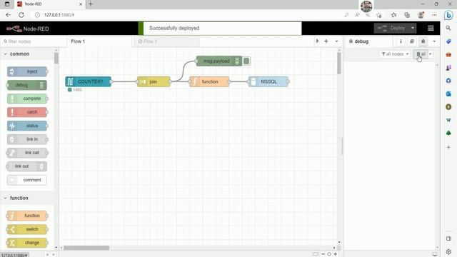 PLC S7-1200 connect with Node-Red and SQL Server Database