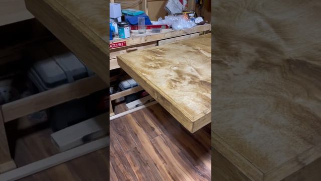 Let’s stain a birch dining table!😱🔥 #subscribe #carpenter