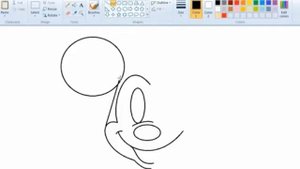 Как нарисовать Микки Мауса в MS Paint