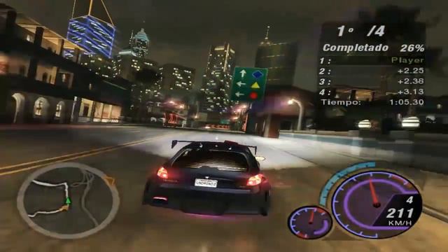 Modificando Peugeot 206 y haciendo carrera [NFS Underground 2] [HD] смотреть онлайн