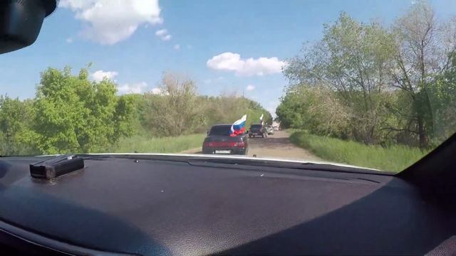 автопробег посвященный дню России , заруба на мотоцикле