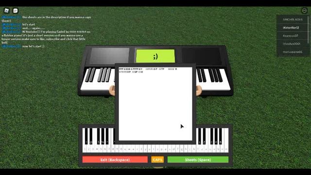 Faded - Alan Walker on a Roblox piano смотреть онлайн