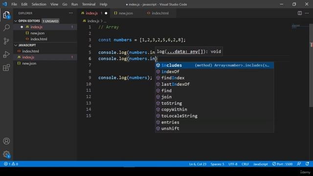 COMPLETE JavaScript Full Stack COURSE:  Array Finding Elements Primitive Type