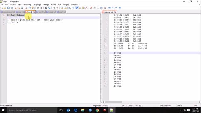 notepad++ : tips using column editor on notepad++ (move, copy, or insert) смотреть онлайн