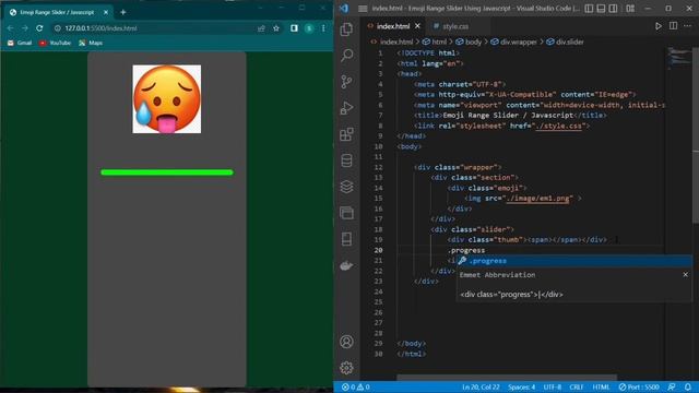 Emoji Range Slider / Progress Bar Using Javascript  #html #css #javascript