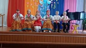 Русская народная песня "Ах вы, сени" исп. младшая фольклорная группа. ДШИ г Нея