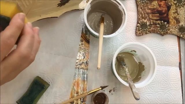 Декор шкатулки. Шпаклёвка. Декупаж. DIY.