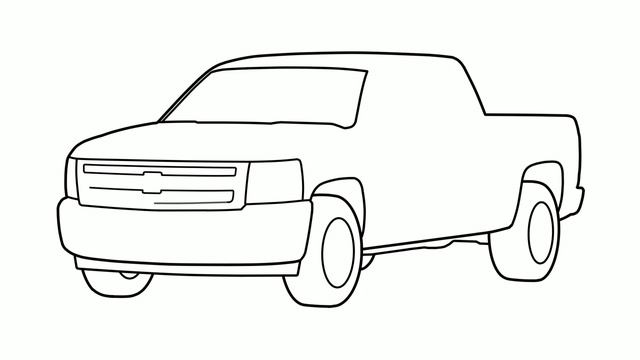How to draw a CHEVROLET SILVERADO 1500 2008 / drawing chevy pickup 2010 car смотреть онлайн