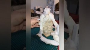 реставрация ватного Деда Мороза, часть 2