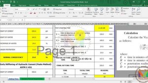 Normal Consistency and Time of Setting of Cement in Excel Format Urdu/Hindi ||MaawaWorld||