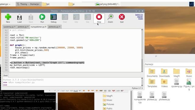 Simple python GUI open graphs using Tkinter