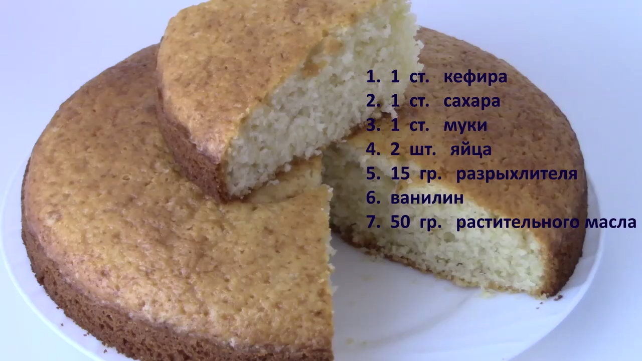 Пирог из муки яиц и растительного масла