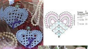 Сердце. Схемы для вязания крючком. / Heart. Crochet patterns.