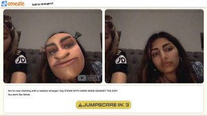 Falling Head JUMPSCARE PRANK on Omegle #2