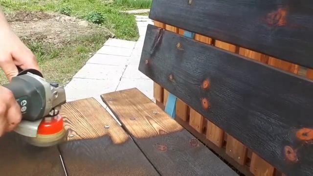 Обжиг, Браширование и Пропитка Прозрачной Лазурью Скамейки. смотреть онлайн