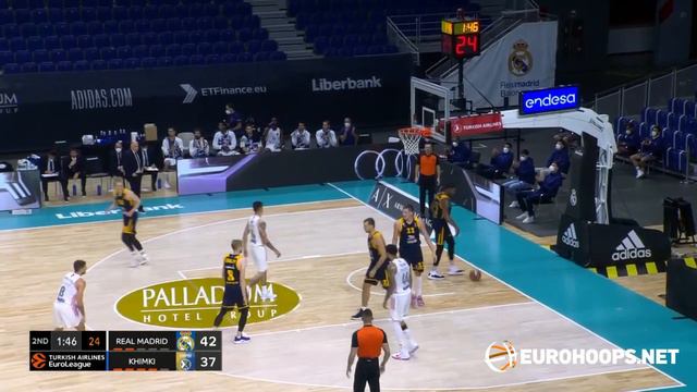 Real Madrid-Khimki Moscow Region 94-85: Nicolas Laprovittola (19 points on 5/7 3PT, 7 assists)