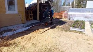 отмостка, подготовка к укладке брусчатки